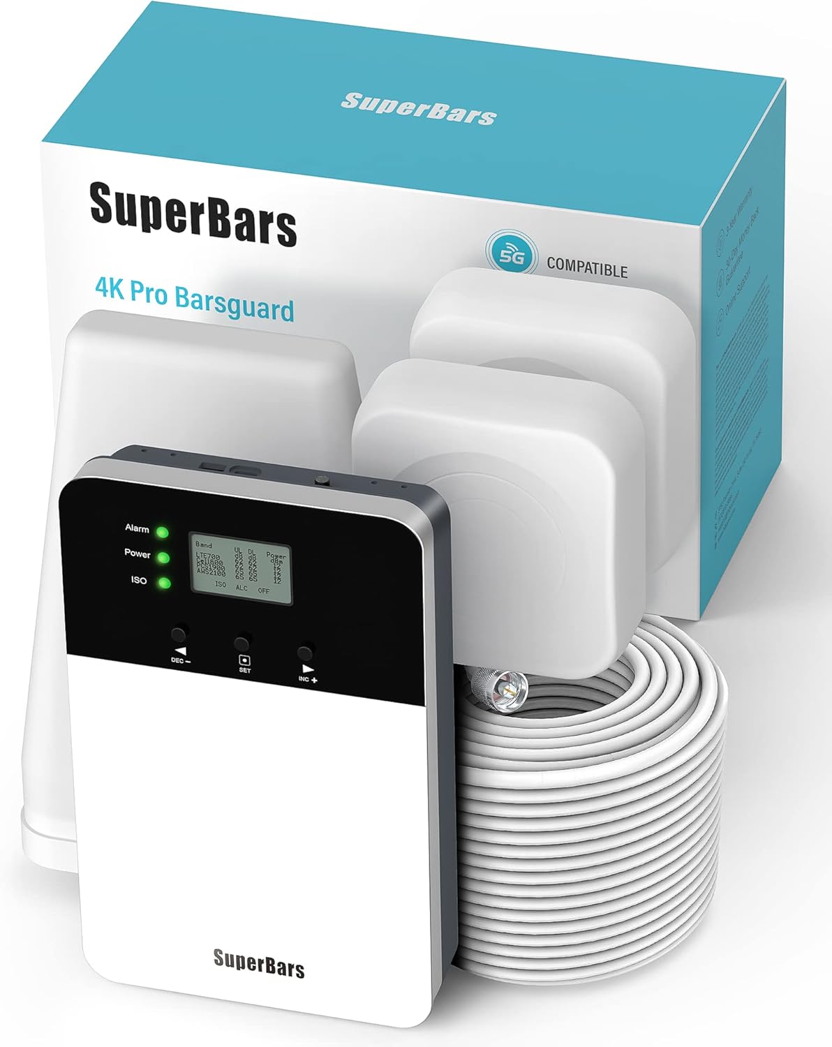 SuperBars RV Cell Phone Booster and Signal Amplifier ,with Bendable Antenna, Cell Phone Booster for All U.S. Carriers