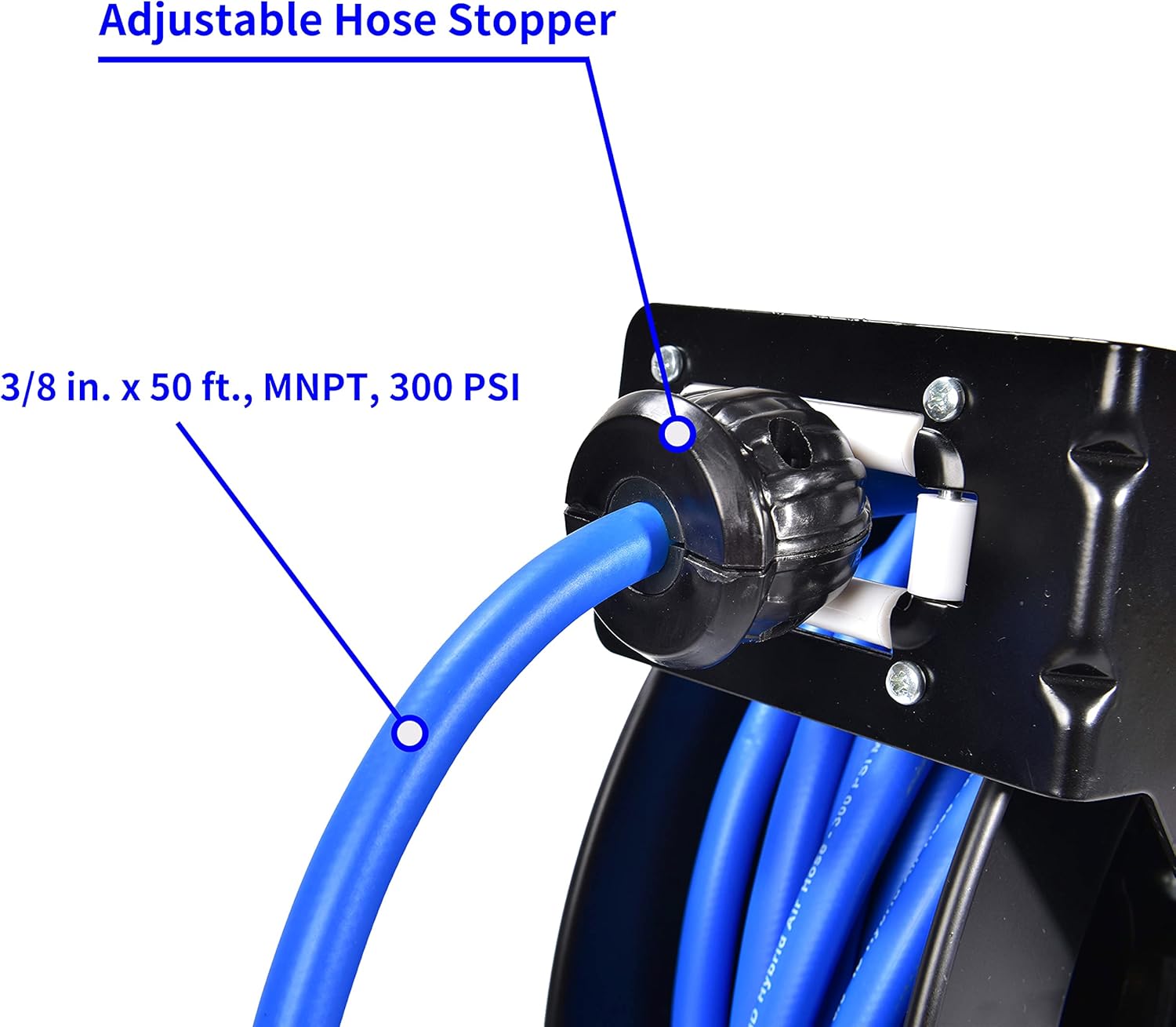 Aain AE39 Heavy Duty Air Hose Reel With 50FT Auto Rewind Preminium Retractable air hose,Steel Construction Industrial Air Hose Reel Wall Mount 3/8" Flexiable Hybrid Hose