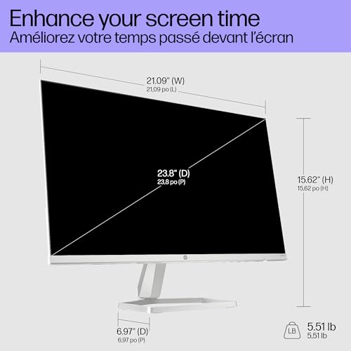 HP Series 5 24 inch FHD Monitor, Full HD Display (1920 x 1080), IPS panel, 99% sRGB, 1500:1 contrast ratio, 300 nits, Eye Ease with Eyesafe certification, 524sw (2024)