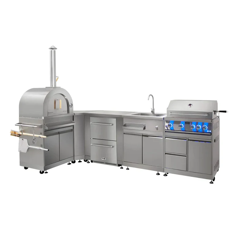 Thor Outdoor Kitchen Package with Propane Gas Grill and Freezer, AP-Outdoor-LP-F-7