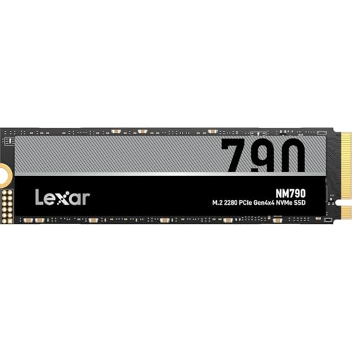 Lexar 2TB NM790 SSD with Heatsink PCIe Gen4 NVMe M.2 2280 Internal Solid State Drive, Up to 7400/6500 MB/s Read/Write, Compatible with PS5, for Gamers and Creators, Black (LNM790X002T-RN9NU)