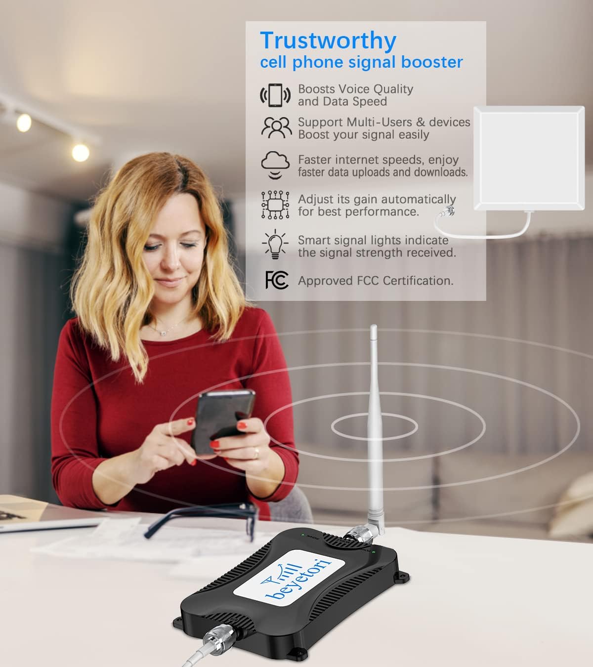 AT&T Cell Phone Signal Booster AT&T Signal Booster 4G LTE 5G ATT Cell Phone Booster Band 12/17 ATT Cellular Booster Cell Signal Booster for Home Cell Phone Signal Amplifier Repeater