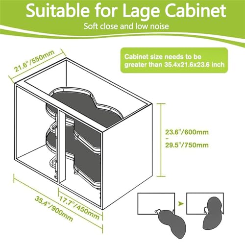 Blind Corner Organizer Cabinet Slide Out Shelve Pull-Out Shelf Pull Out Wire Basket Cabinet Organizer Pot Basket Storage Rack Two Shelf Pull Out Blind Corner Shelf for Kitchen Cabi