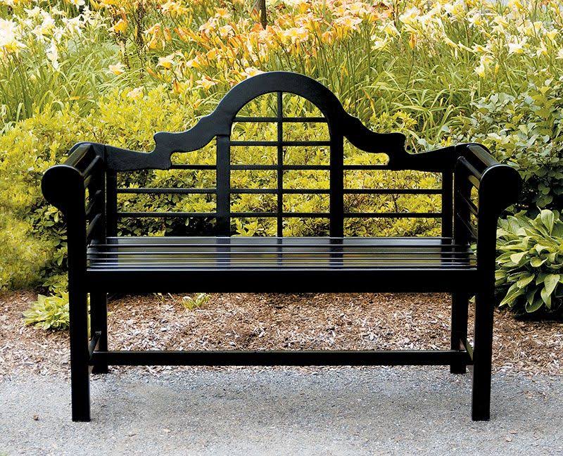 Achla Designs Lutyens 54 in. Eucalyptus Bench Black