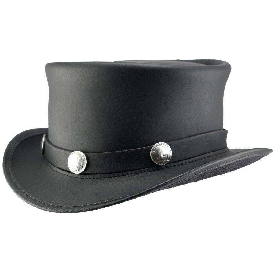 New American Hat Makers El Dorado-Buffalo Band Leather Top Brown X-Large Hat