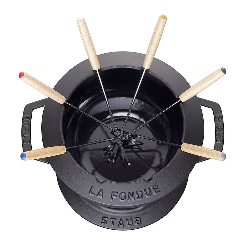 Staub Black Fondue Set (20cm)