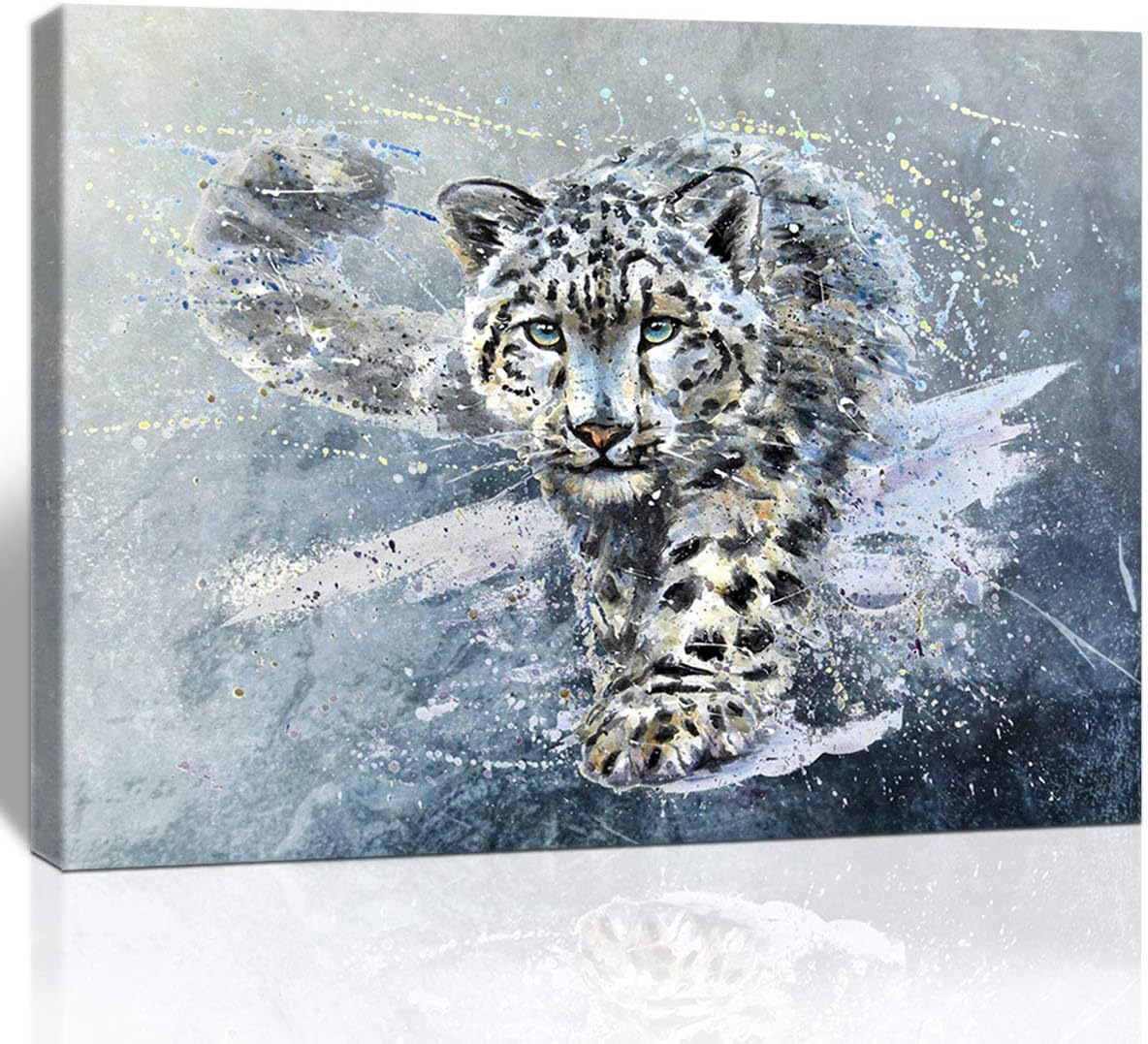 Purple Verbena Art Lions Tiger Leopard pictures Canvas Print Artwork Beast Animals photo painting wall Decor for office Meeting Room School Office Modern walls Decoration Gift 12x16 inches Framed