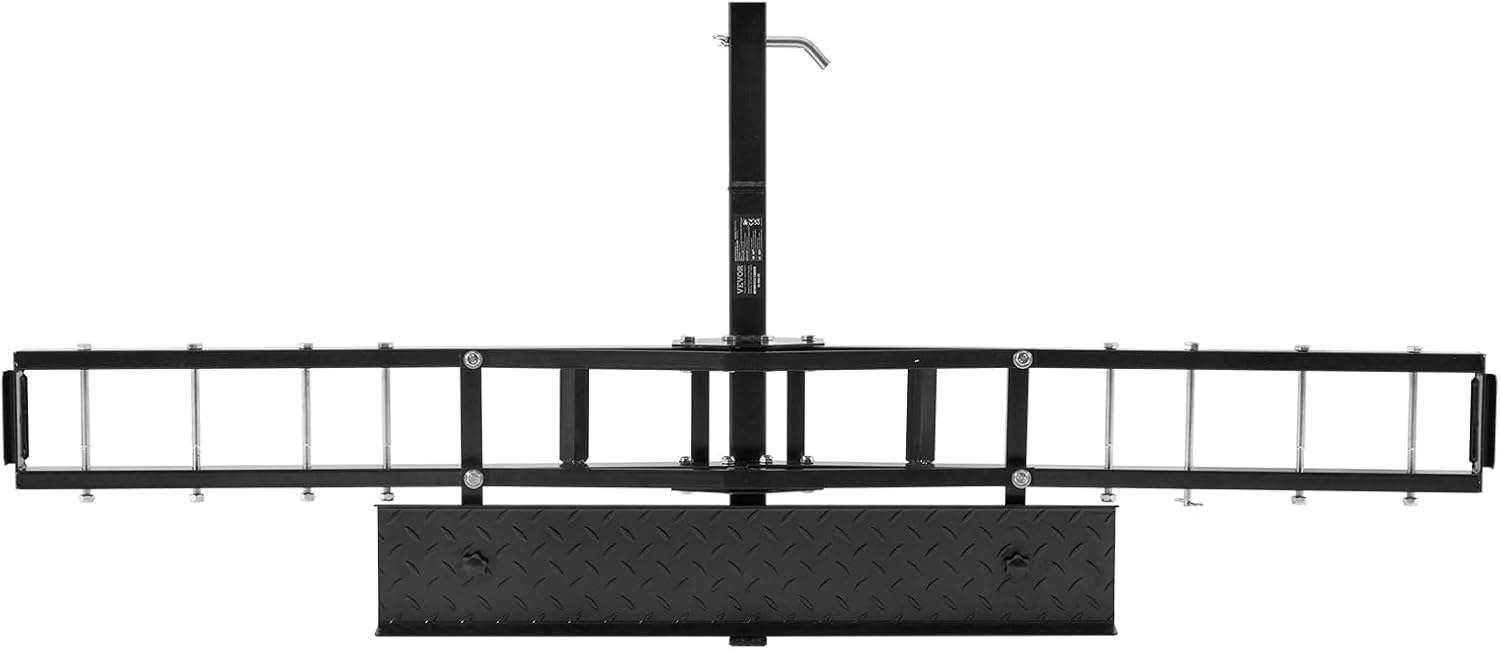 VEVOR Motorcycle Carrier, 600 LBS Steel Motorcycle Carrier Hitch Mount with Loading Ramp, Scooter Dirt Bike Trailer Hauler with Ratchet Straps and Stabilizer, for Car, Truck with 2" Hitch Receiver