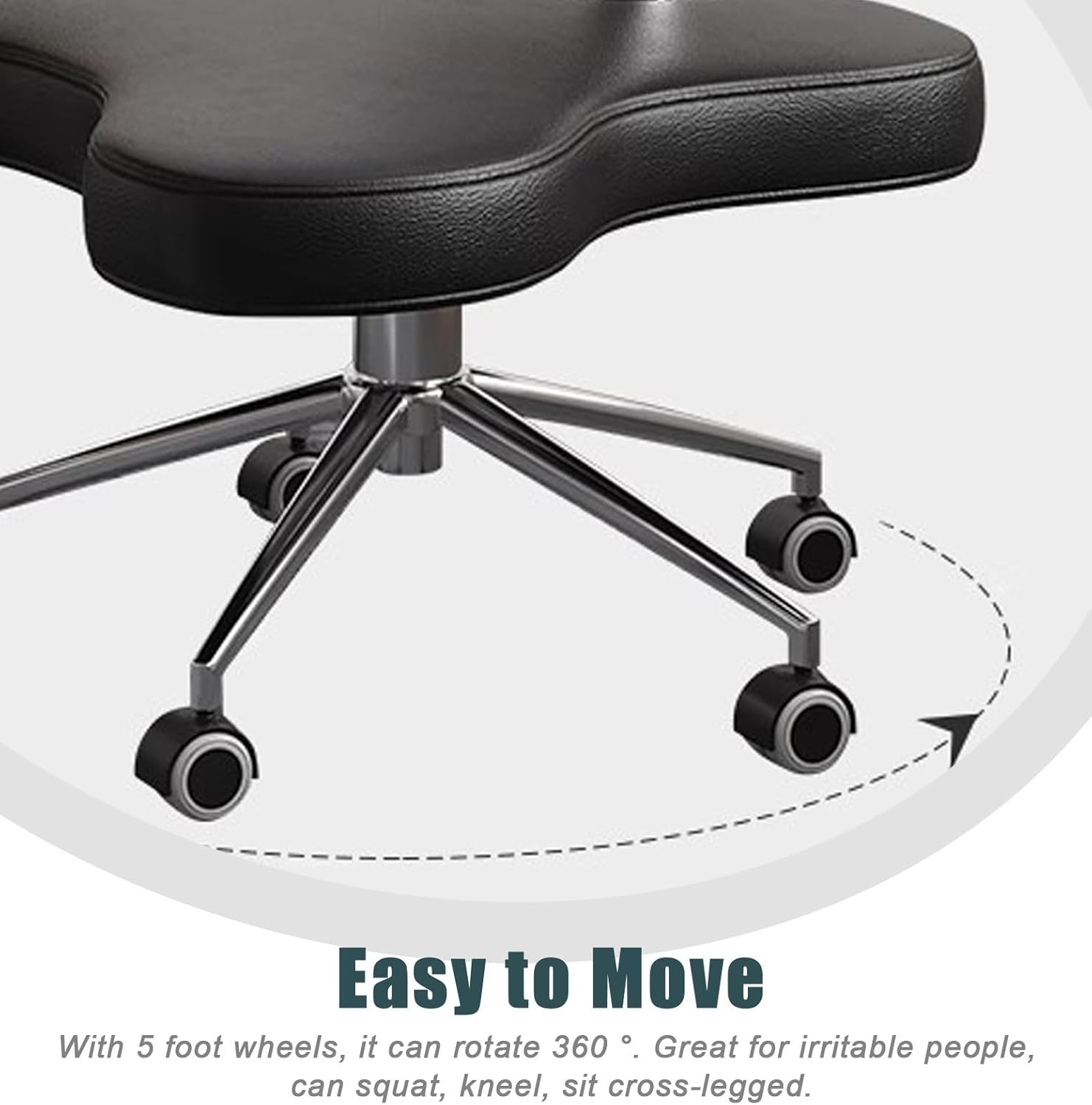 Mobile Yoga Kneeling Chair for Sitting, Armless Orthopedic Corrective Stools for Fidgety Sitters, Adjustable Computer Kneeling Stool Chairs