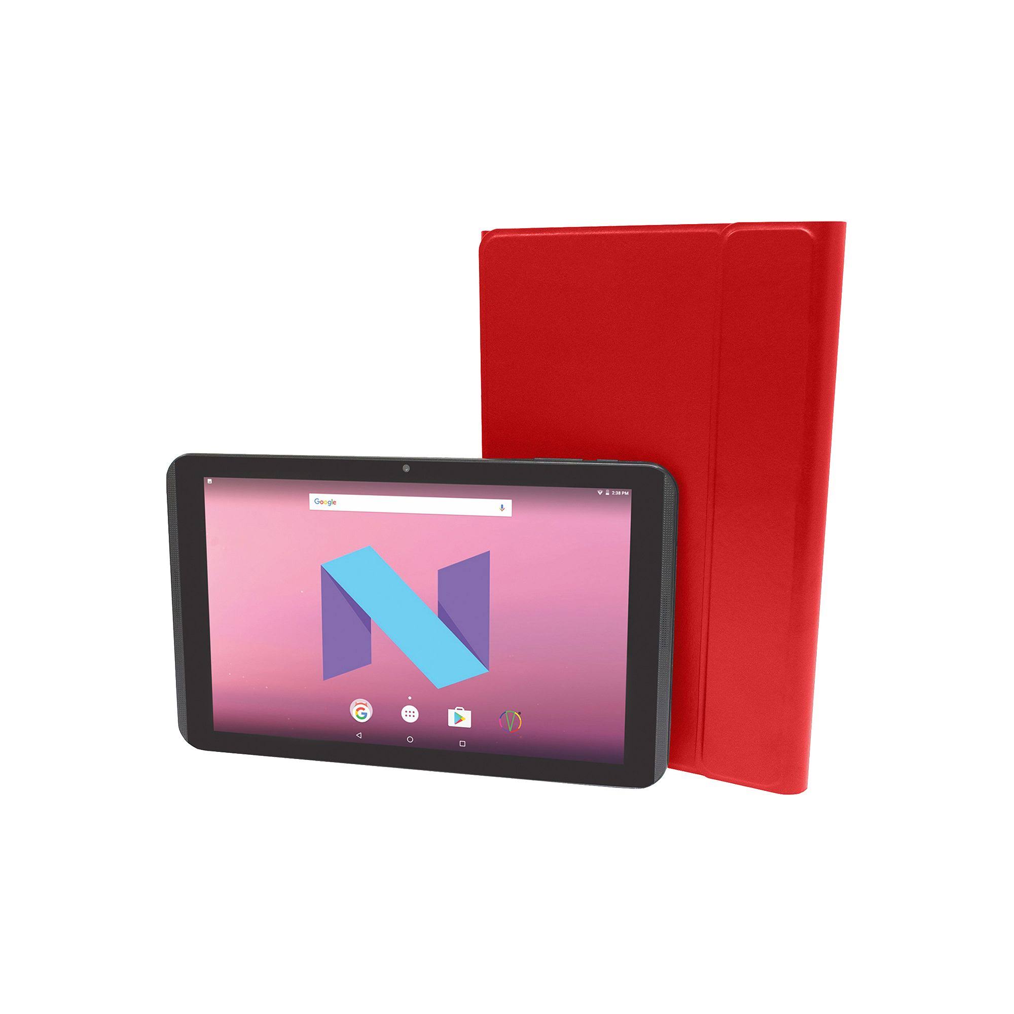 Visual Land Prestige Elite 10QD - IPS Quadcore - 16 GB - Red - includes [2-in-1] Docking Keyboard Case Stand - 10.1x22