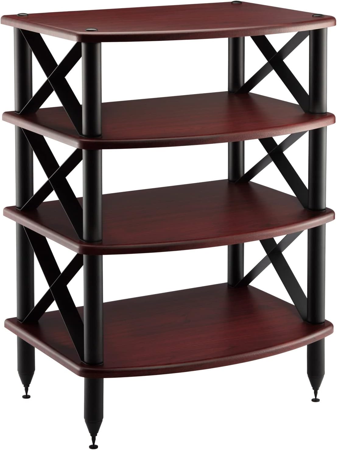 Pangea Audio Vulcan X Four Shelf Audio Rack Media Stand, and Components Cabinet (Black)