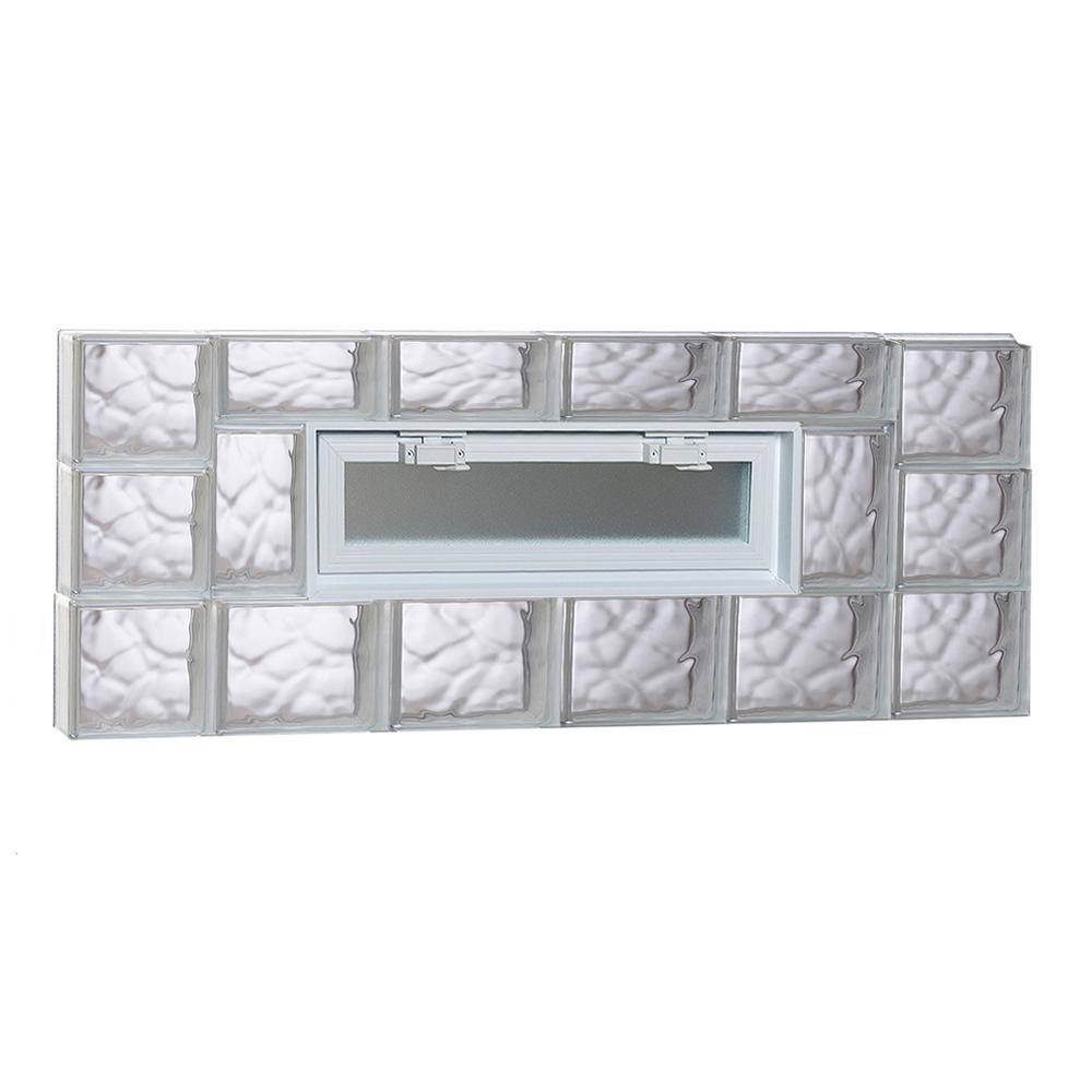REDI2SET Wavy Pattern Frameless Replacement Glass Block Window (Rough Opening: 44-in x 18-in; Actual: 42.5-in x 17.25-in) 4418VD
