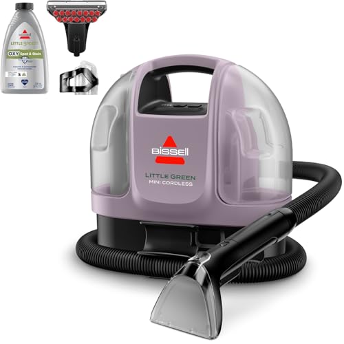 BISSELL Little Green Mini Cordless Portable Carpet and Upholstery Deep Cleaner, Car/Auto Detailer, with HydroRinse Self-Cleaning Tool and 4" Tough Stain Tool, 4015