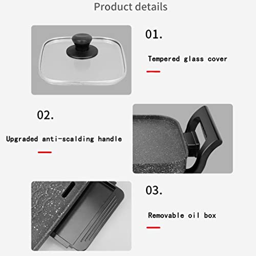 YYDS Hot Pot 2L Shabu Shabu Medical Stone Hot Pot Barbecue One Pot Light Oil Less Smoke Electric Grill Electric Grill
