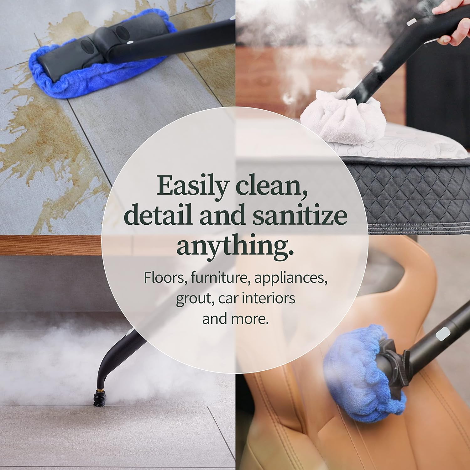 Certified Refurbished Dupray Neat Steam Cleaner Powerful Multipurpose Portable Steamer for Floors, Cars, Tiles Grout Cleaning. Chemical Free Disinfection for Home Kills 99.99%* of Bacteria and Viruses