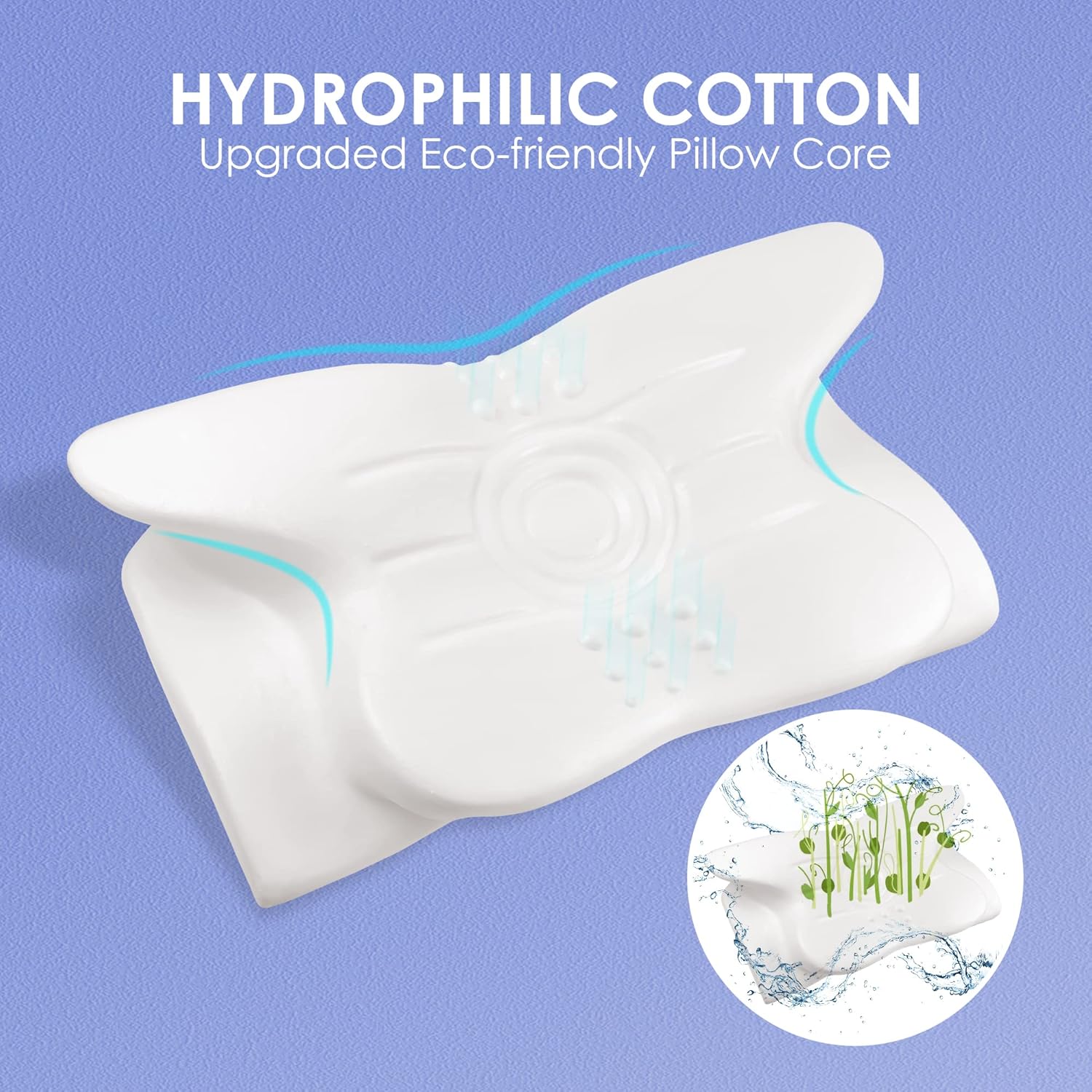Cervical Memory Foam Pillow, Contour Pillows for Neck and Shoulder Pain, Ergonomic Orthopedic Sleeping Neck Contoured Support Pillow for Side Sleepers, Back and Stomach Sleepers