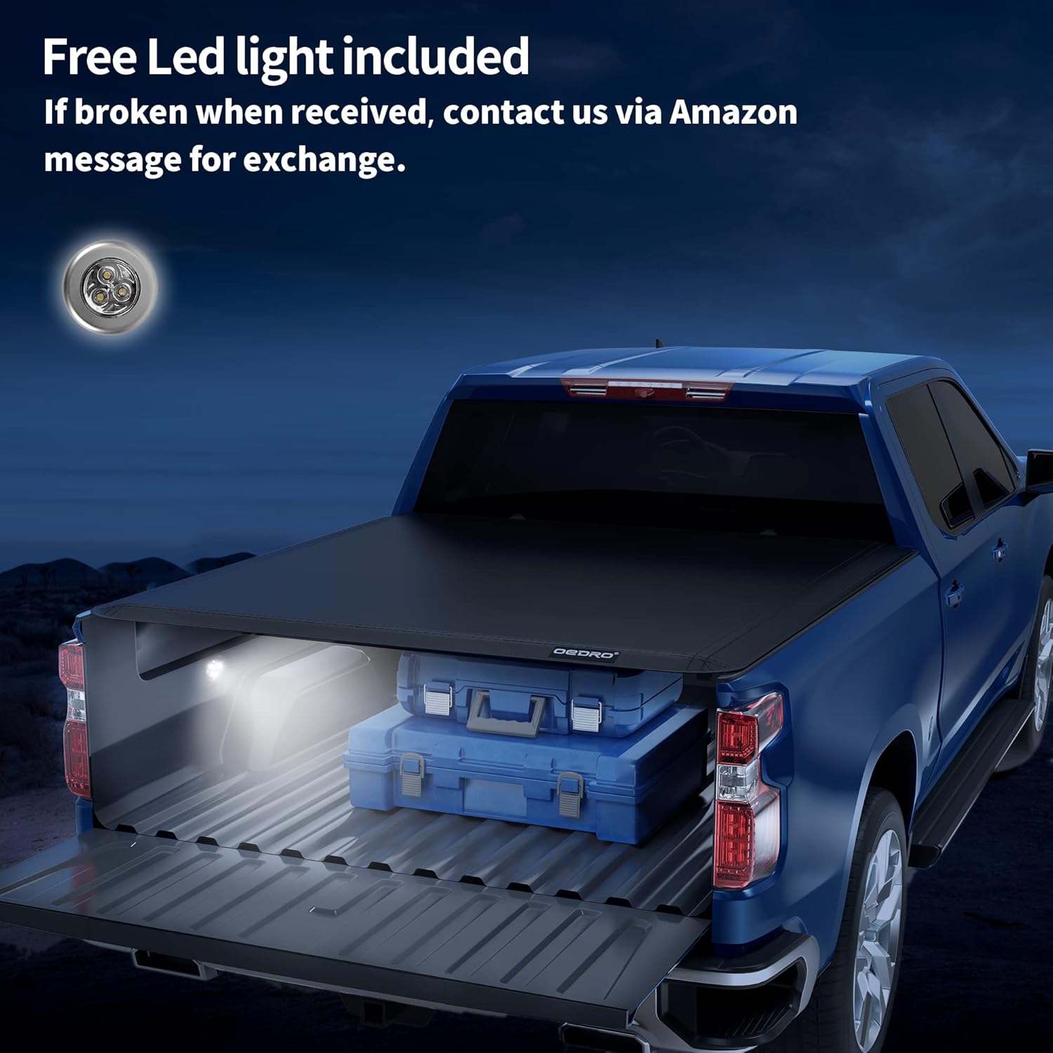 oEdRo Upgraded Soft Tri-fold Truck Bed Tonneau Cover On Top Compatible with 2007-2013 Chevy Silverado/GMC Sierra 1500 with 5.8 Feet Bed, Fleetside