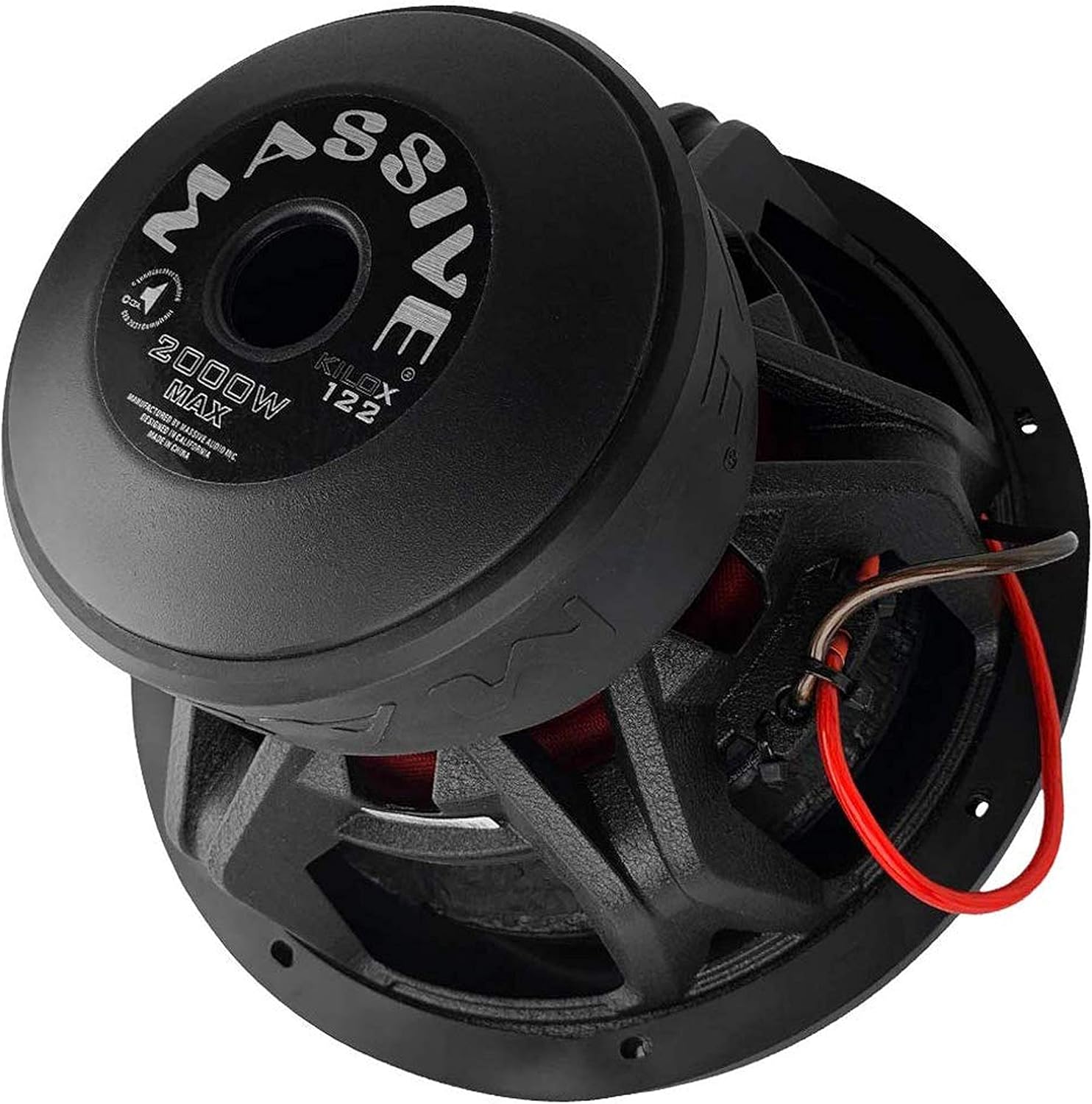 Massive Audio KILOX122-12 Inch Car Audio Subwoofer, High Performance Subwoofer for Cars, Trucks, Jeeps - 12" Subwoofer 1000 Watt RMS, 2000w MAX Dual 4 Ohm, 3 Inch Voice Coil. Sold Individually