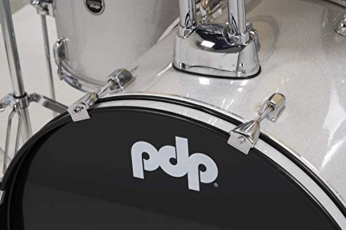 Pacific Drums Center Stage Complete Drumkit, 5 Drum Set, Iridescent Black Sparkle, 7x10, 8x12, 14x16 Floor, 16x22 Kick, 5x14 Snare (PDCE2215KTIB)