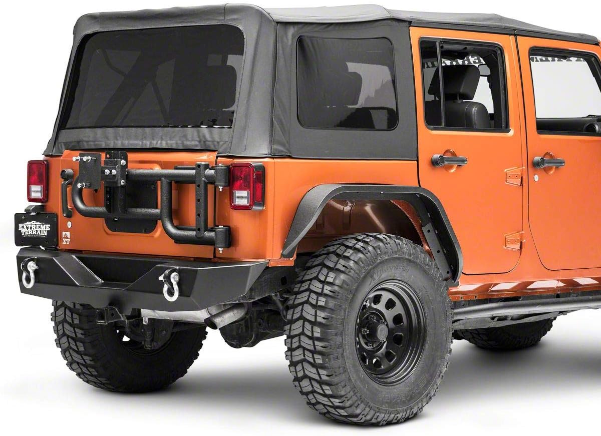 Redrock 4x4 HD Tire Carrier Compatible with OEM Tail Gate Compatible with 07-18 Jeep Wrangler JK