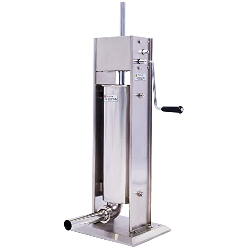 Sausage Stuffer Maker, 7L/15Lbs Capacity Heavy Duty Dual Speed Vertical Meat Filler With 4 Nozzle, Stainless Steel Sausage Stuffer Machine For Commercial And Home Use