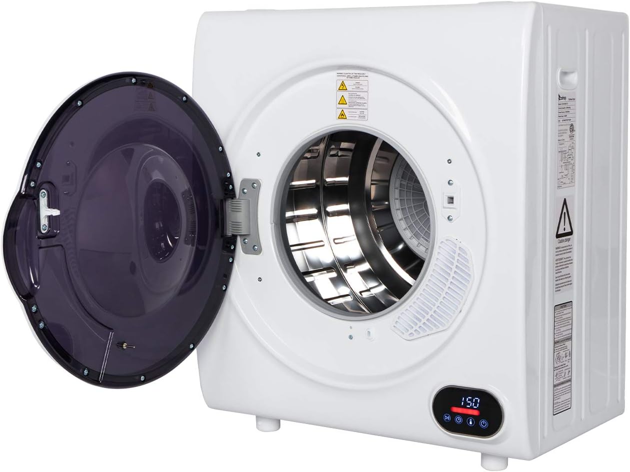 Winado Compact Laundry Dryer 9lbs Capacity, 2.6 cu.ft Portable Clothes Dryer, Front Load Dryer w/LED Control Screen, Stainless Steel Drum for Apartment Home Dorm 110V 1400W