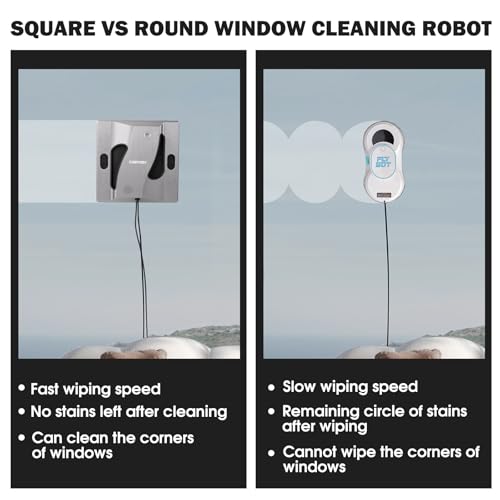 CL4 Window Cleaner Robot with 4 Spray Nozzles 6000Pa Window Cleaning Washer Robot with 5.0 Al Intelligent Navigation 65dB Low Noise Glass Cleaning Robot for Framed/Frameless Surface