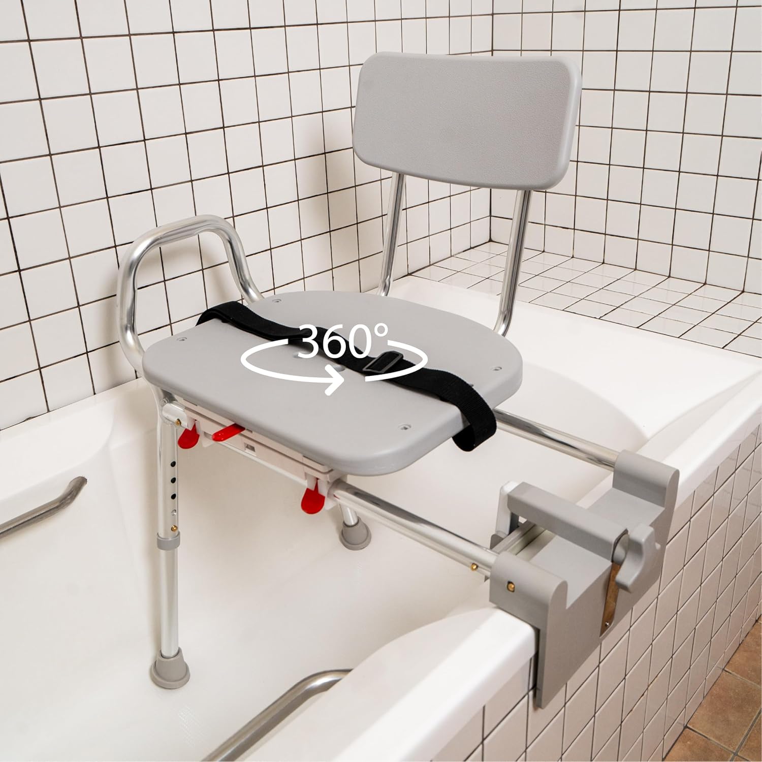 Tub-Mount Swivel Transfer Bench, Weight Capacity 350 LBs, for Safety Shower, for Elderly & Disabled (77762)