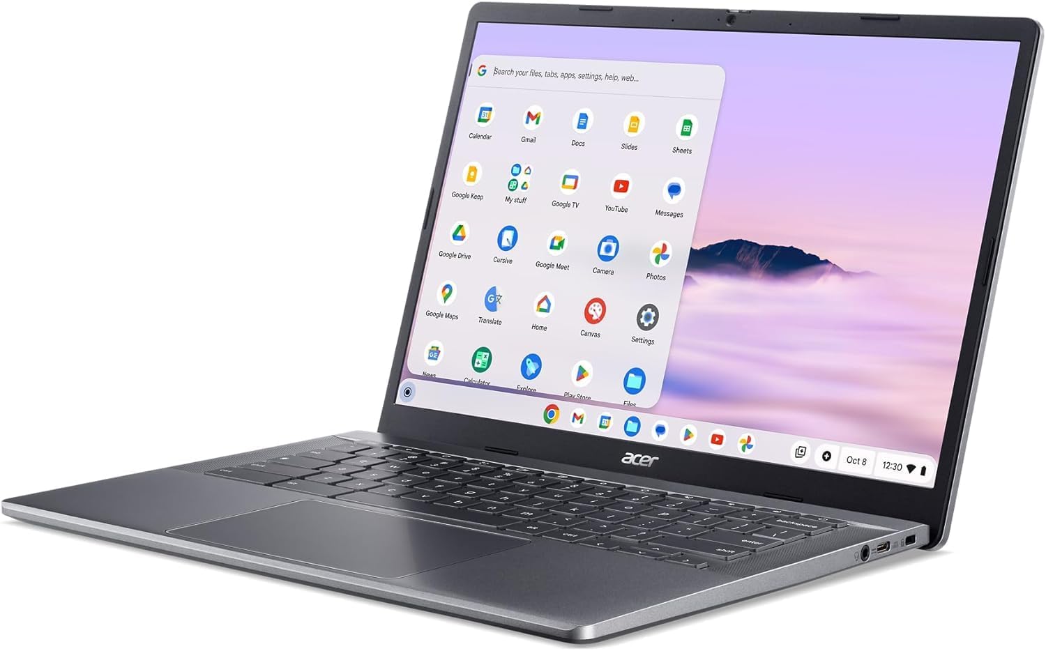 acer Chromebook Plus 514 Laptop | 14" WUXGA 1920 x 1200 IPS Touchscreen Display | AMD Ryzen 3 7320C | 8GB LPDDR5X | 256GB SSD | Wi-Fi 6E | FHD Facial Auto Exposure Camera | Chrome OS | Steel Gray