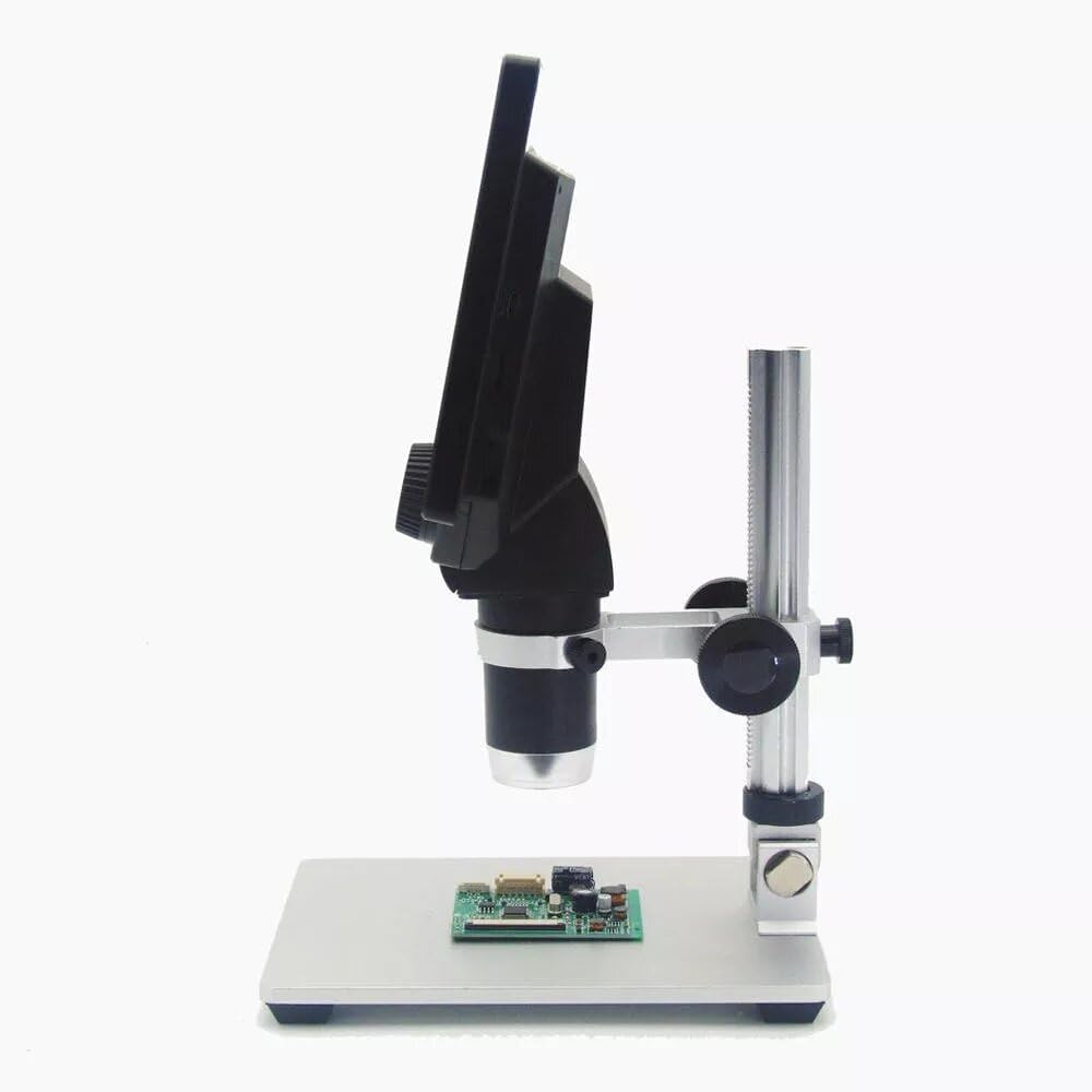 G1200 Digital Microscope 12MP 7 Inch Large Color Screen Large Base LCD Display 1-1200X Continuous Amplification Magnifier with Aluminum Alloy Stand Power Supply Version