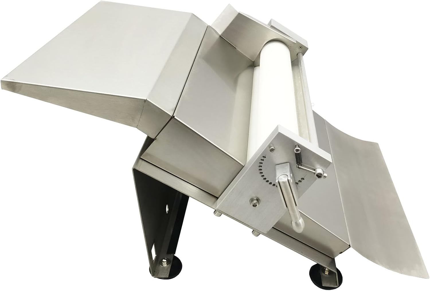 Manual Dough Roller Sheeter 16.5" Dough Press Machine Stainless Steel Pastry Pasta Maker Non-Stick Rollers with 19 Gears Thickness Control for Icing Fondant Croissants Pizza and Puff Pastry