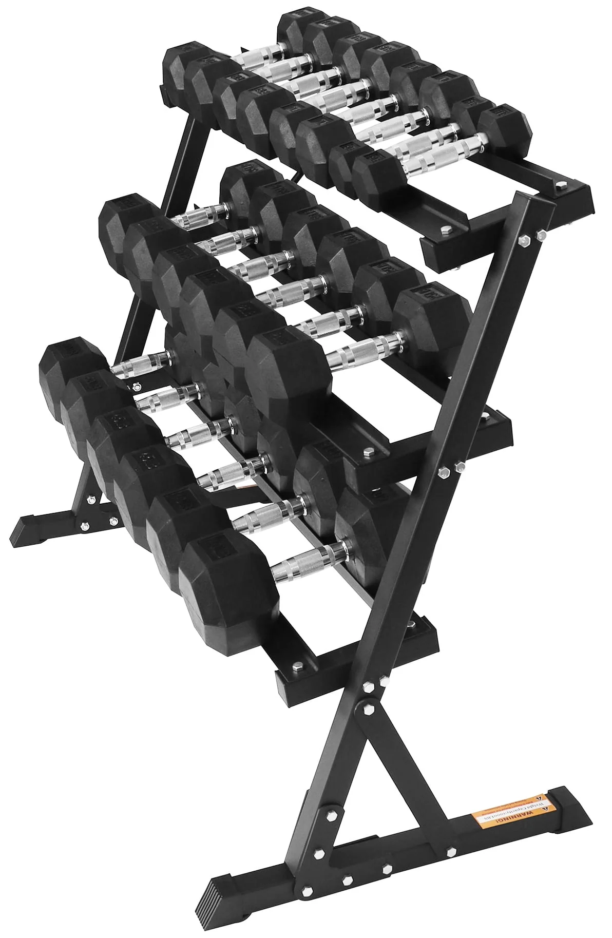 BalanceFrom 150 LB Dumbbell Set with A-Frame Rack, Pair of 5, 10, 15, 20, 25 LB