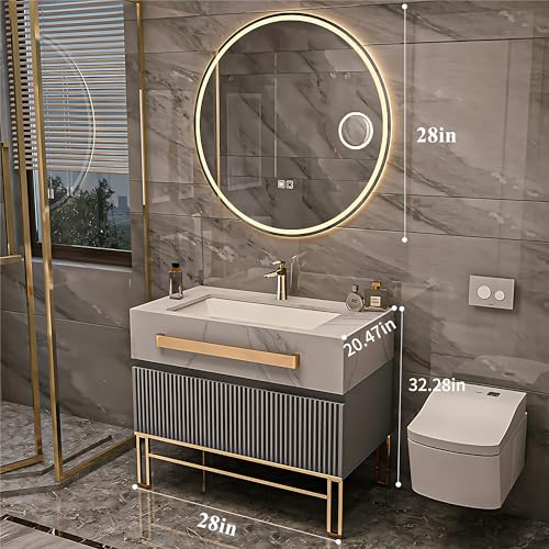 Bathroom Vanity with Sink - Bathroom Vanity Set includes Smart Defog Mirror, Modern Bathroom Sink Cabinet, Large Capacity Storage Space Bathroom Vanity, Gifts for Wife and Daughter (48")