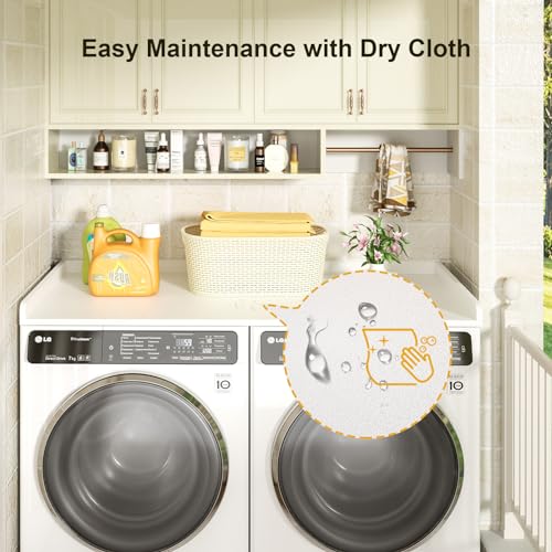 Ulif Over Washer and Dryer Countertop, Melamine Frosted Surface for Laundry Room Storage and Organization, 27.5" W x 54" L x 2.6" H