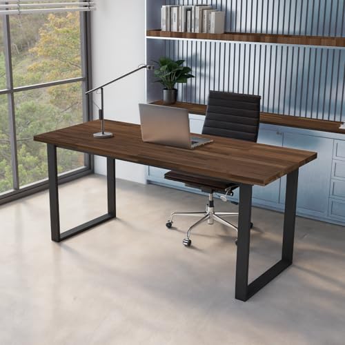 72 x 30 in. Solid Wood Table Top, Dark Walnut Stained Acacia Desktop for Standing Desk/Office Tabletop/Countertop, 1in. Thick
