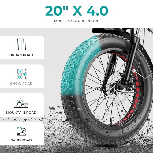 Heybike 20" Electric Bike for Adults with 1000W Peak Motor, 624WH Removable Battery Ebike up to 23MPH and 65Miles, MarsSE Folding Fat Tire Bike with 7-Speed and Front Suspension