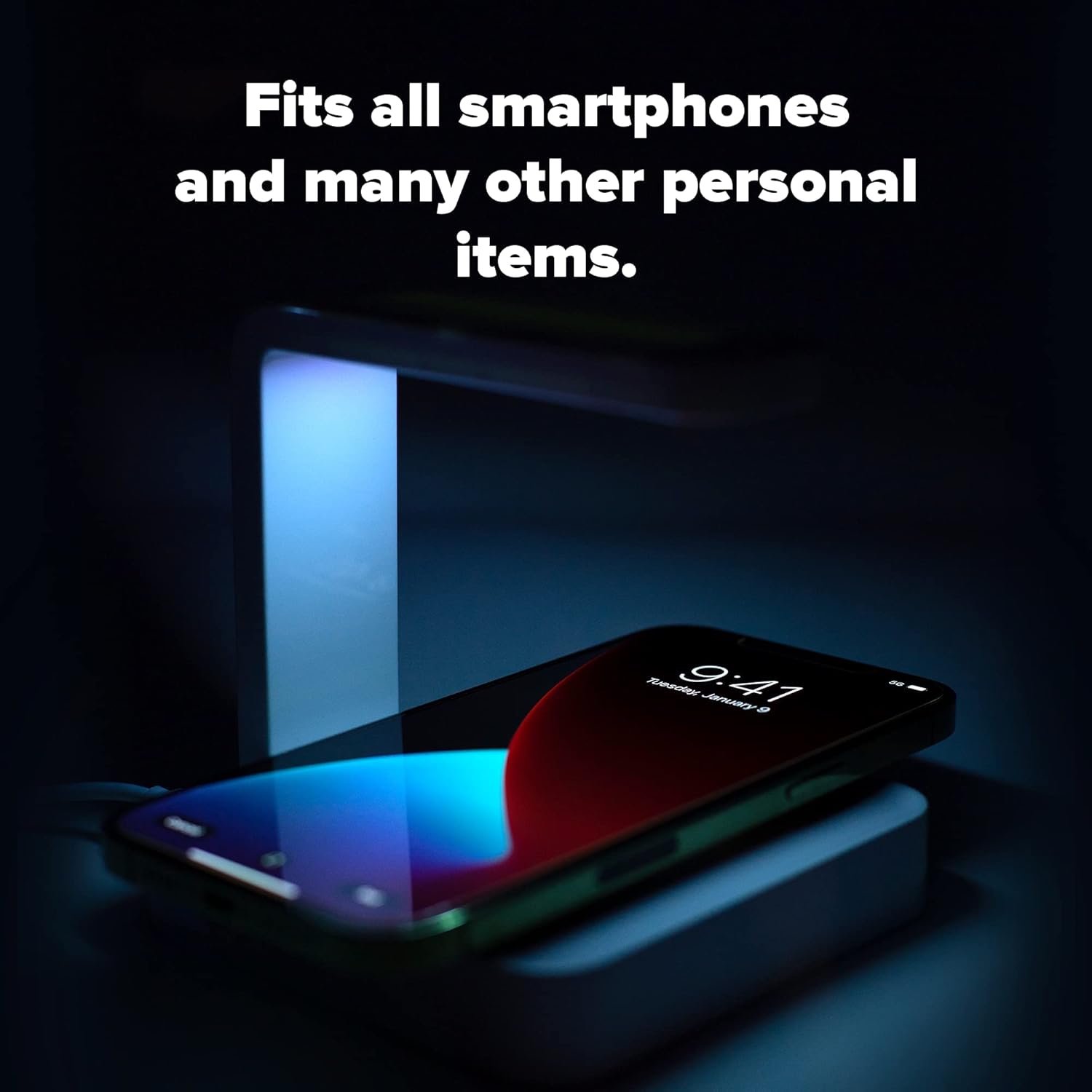 Zdium UV Phone Sanitizer with Wireless Charging | EPA Registered & Clinically Proven Cell Phone Sterilizer for Disinfecting Phones, Tablets, & More | Kills 99.9% of Bacteria, Viruses, & Germs | White Pack of 2