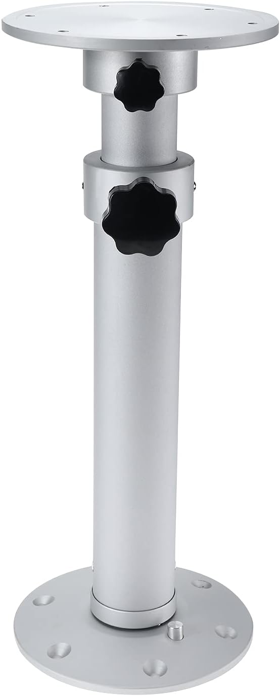 Artilife Table Pedestal Stand, Adjustable Table Pedestal Stand Base for Marine Boat Yacht Caravan Motorhome Workroom Silver,Upgrade and More Stable