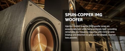 Klipsch B-200-BLACK Synergy Black Label Bookshelf Speakers with a C-200-BLACK Center Channel Speaker and a SUB-120-BLACK Subwoofer Speaker (2020)