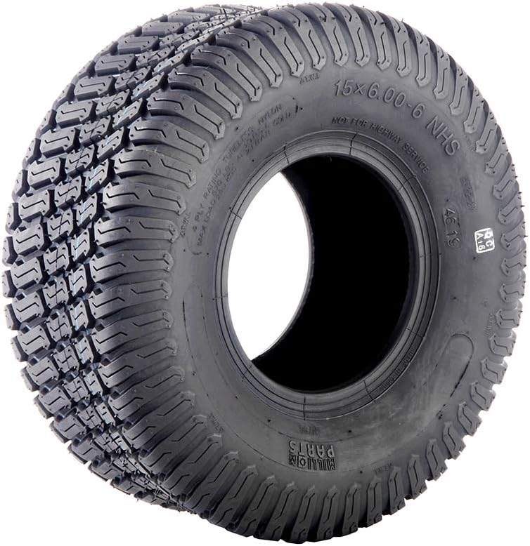 MOTORHOT Pair Turf Tires 4 Ply Lawn Mower & Garden Tractor Tubeless Tire 15X6-6 15x6.00x6 Pack of 2