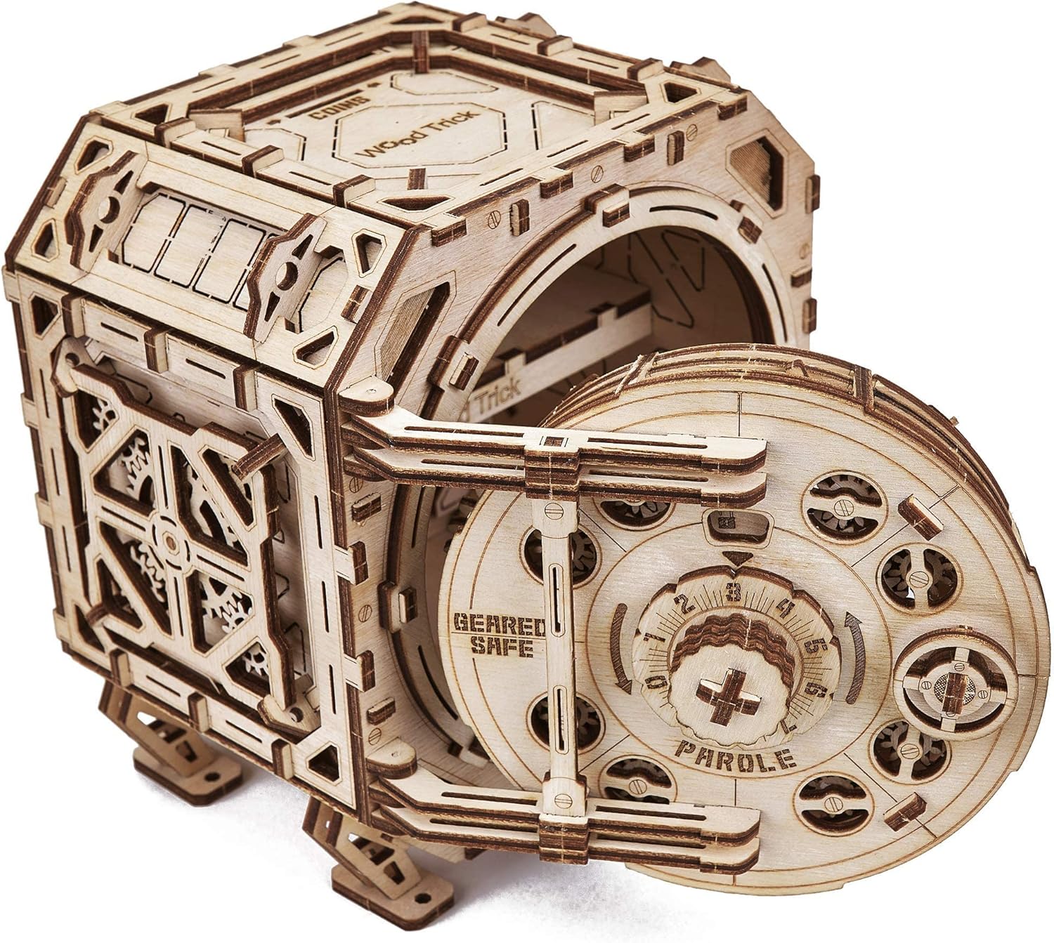 Wood Trick Safe Wooden Model Kit for Adults and Kids to Build - DIY Locker Puzzle Box with Combination - Mechanical - Store Your Precious Items - Heavy Duty Design - 3D Wooden Puzzle