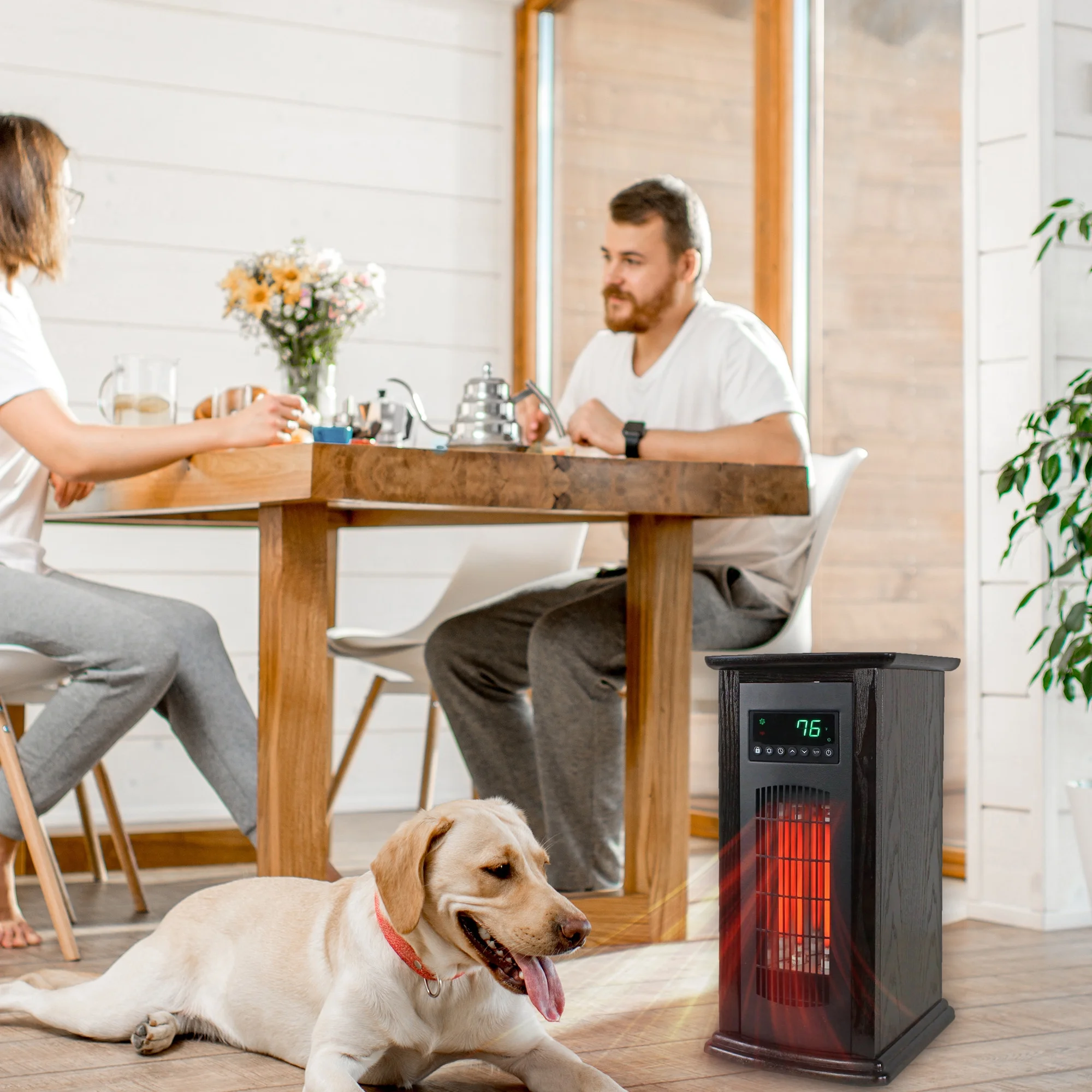 LifeSmart HT1029 1500 W Portable 21" Electric Infrared Quartz Tower Space Heater, Indoor