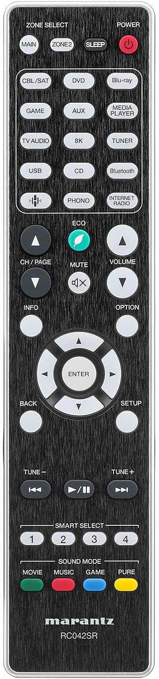 Marantz NR1711 8K Slim 7.2 Channel Ultra HD AV Receiver (2020 Model) – Wi-Fi, Bluetooth, HEOS Built-in, Alexa & Smart Home Automation - 8K HDMI Videos & Multi-Room Streaming , Black