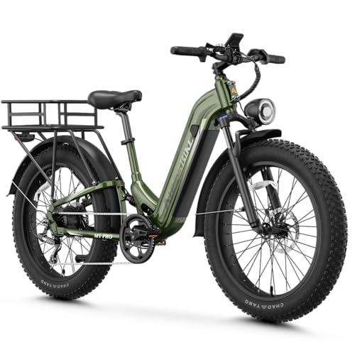 M1 Pro Electric Bike, 1800W Peak Motor Electric Bike for Adults, 48V 17.5Ah, 26'' x 4.0'' Fat Tire Electric Mountain Bike, Ebike with 85 Miles, 36MPH, 7 Speed 110Nm and Dual Suspension