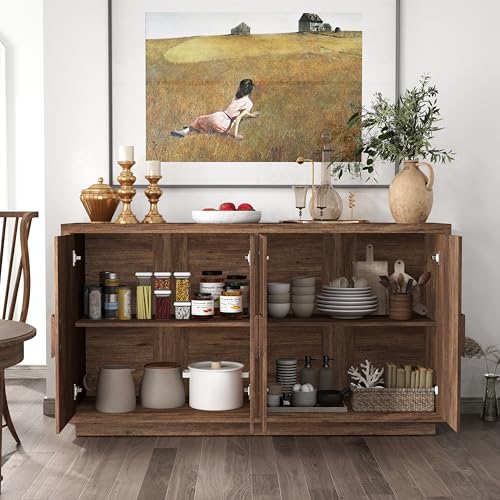 Sideboard Buffet Cabinet with Storage, 32" Small Buffet Cabinet for Dining Room, Kitchen Coffee Bar Cabinet with Adjustable Shelf, Accent Storage Cabinet for Entryway, Living Room. (32" Wide)