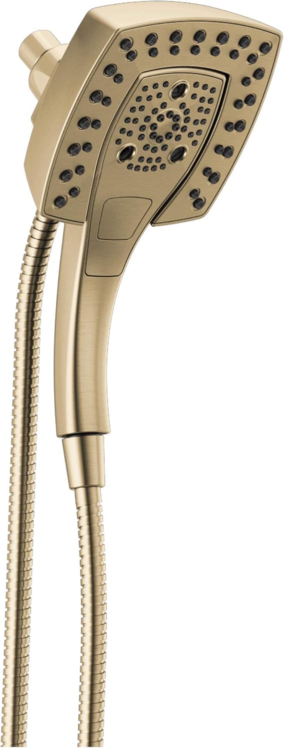 Delta 5-Spray In2ition 2-in-1 Dual Hand Held Shower Head with Hose, Magnetic Docking Handheld Shower Head, Champagne Bronze 58474-CZ25