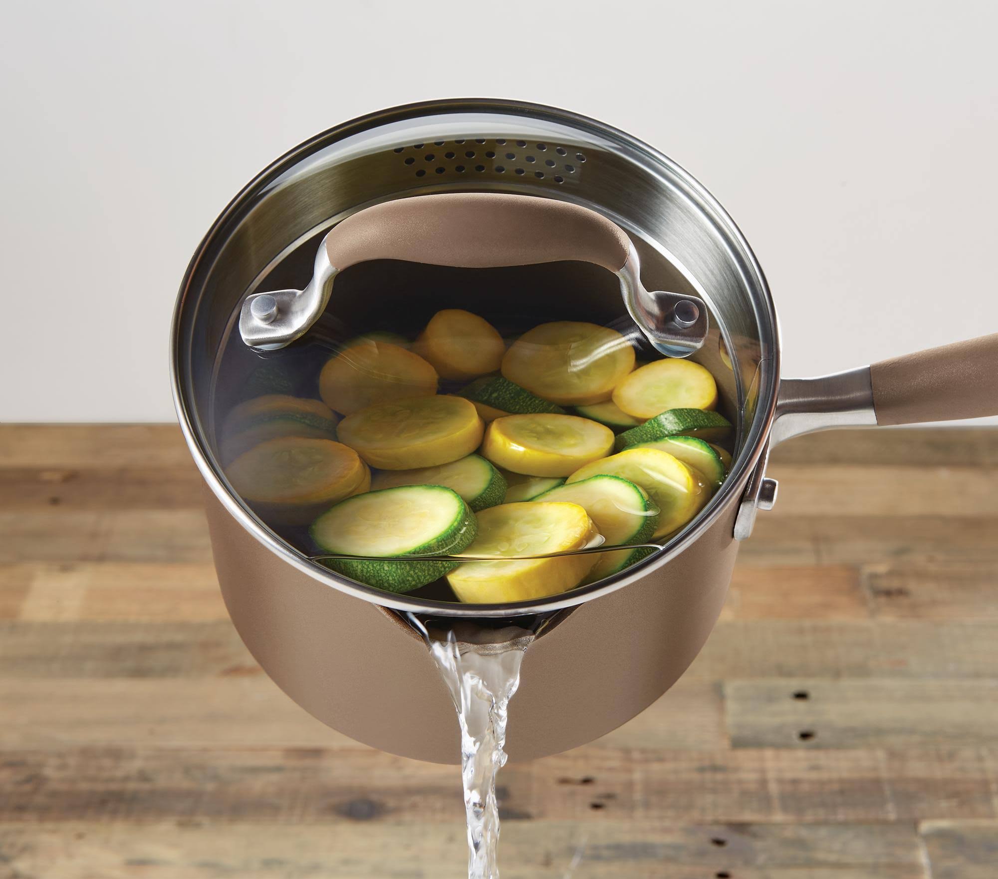 Anolon Advanced Umber 2 qt. Covered Straining Saucepan