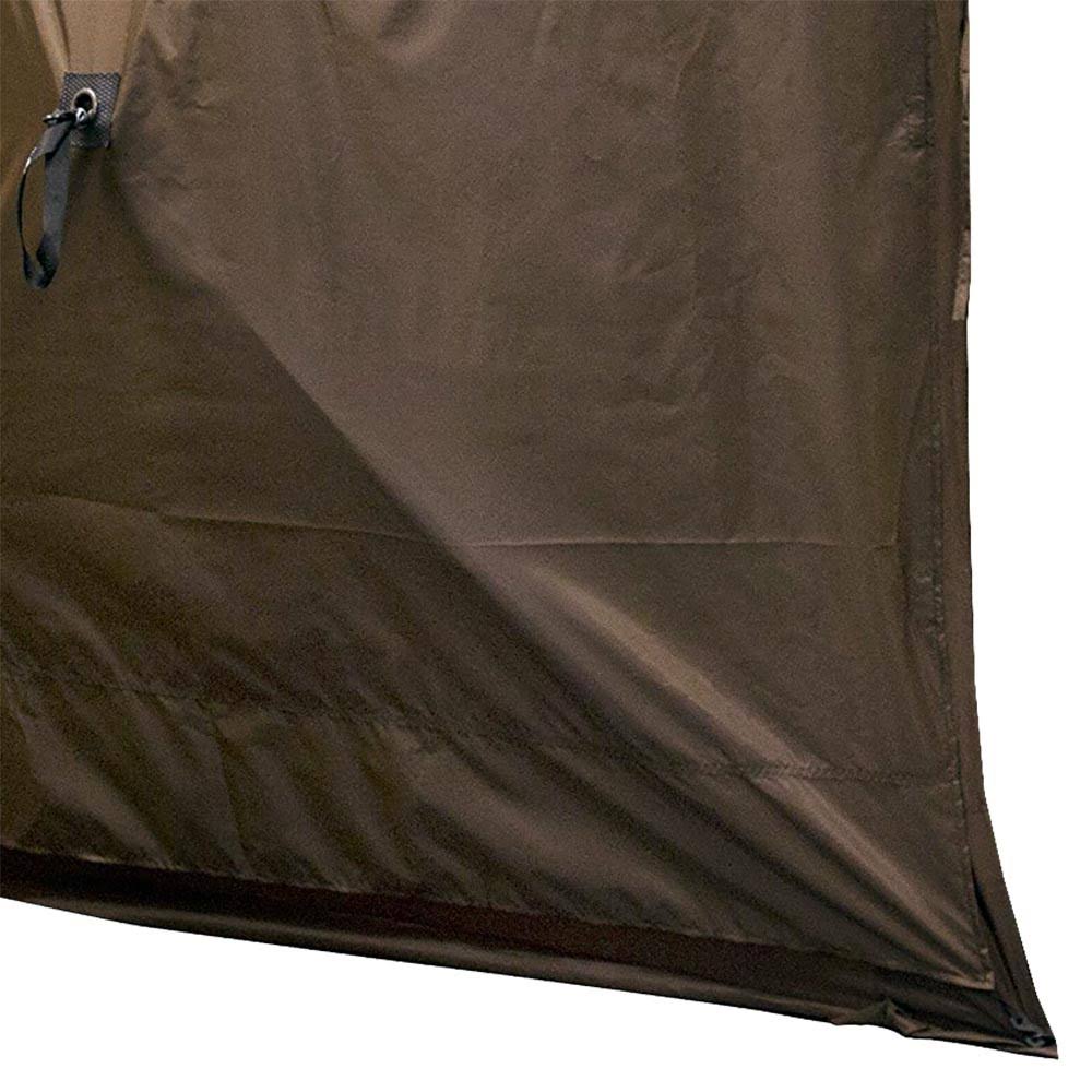 Clam PortableCanopy Shelter, Brown w/ Clam Quick Set Wind u0026 Sun Panels (6 Pack)
