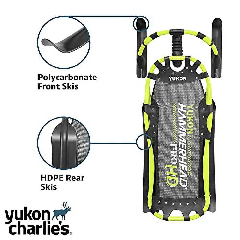 Yukon Charlie's Hammerhead Pro HD Sled | Single Rider, Speed and Steering Control, 52-inch x 22-inch