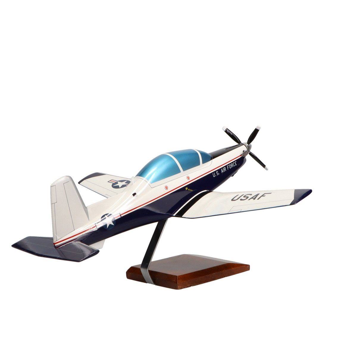 Beechcraft T-6a Texan II U.S. Air Force (Blue) Limited Edition Large Mahogany Model